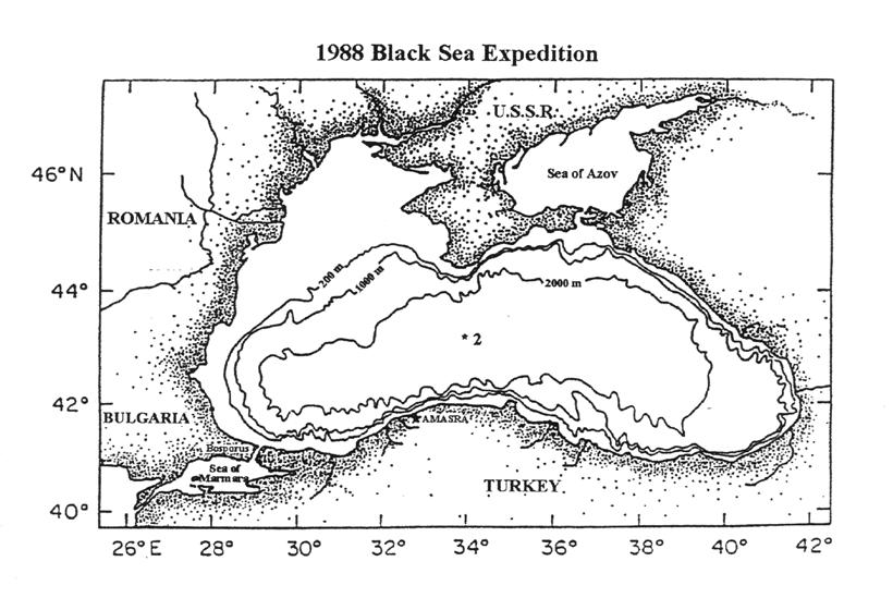 Anoxic basin (Black Sea) 0 TEMPERATURE ( o C) 6 8 10 12 14 SIGMA - T 10 12 14 16 18 0 50 50 100 100