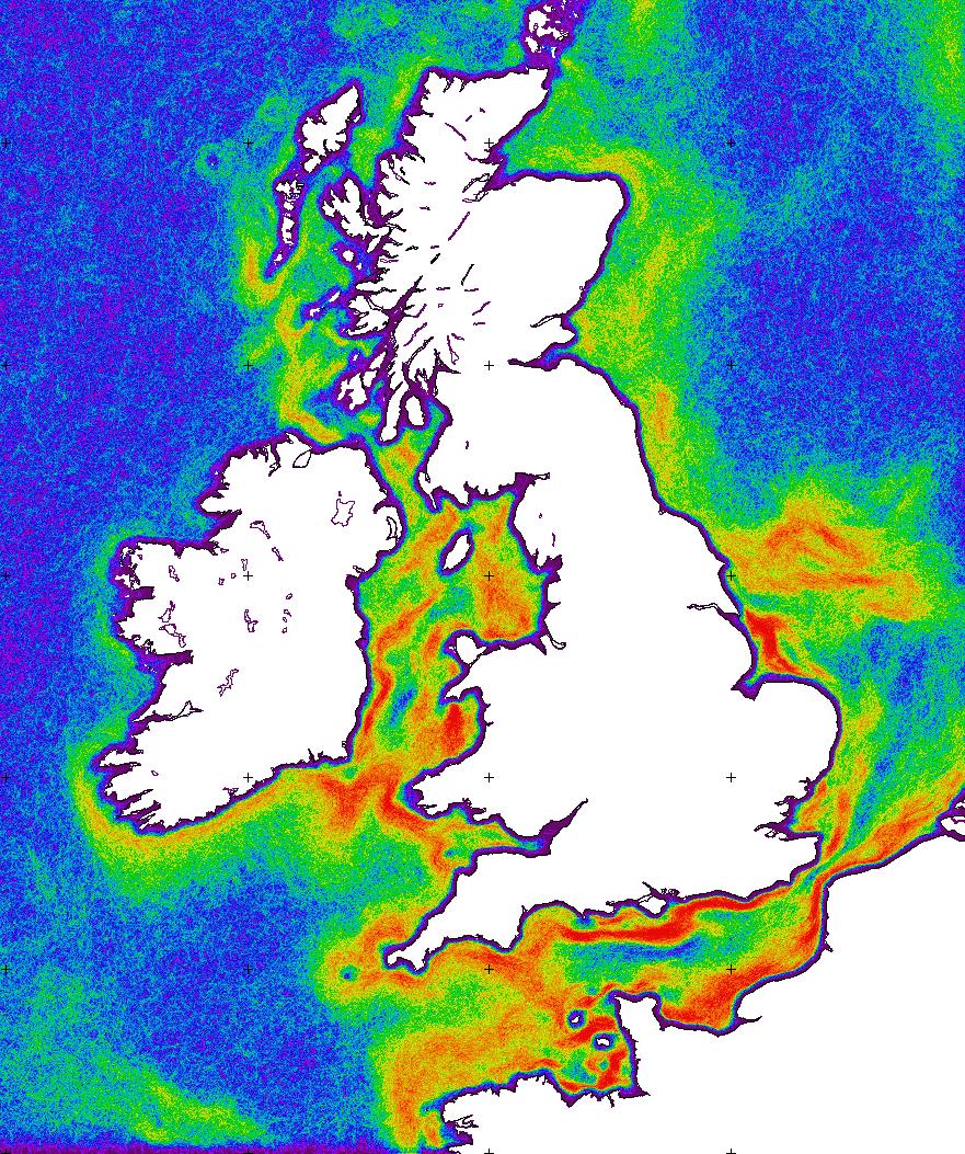 Seasonal frequent front maps % Percentage of time for which a strong front was observed, over 10 years Fronts may be used as a proxy for pelagic biodiversity Technology used by Defra to help define