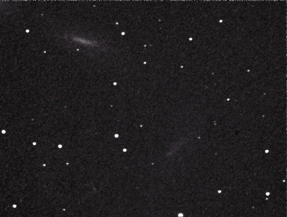 Visibility of the galaxies improved greatly under the dark skies of Meadview, AZ. With a 10-inch f/4 Newtonian, we could see NGC-672 at 38X.