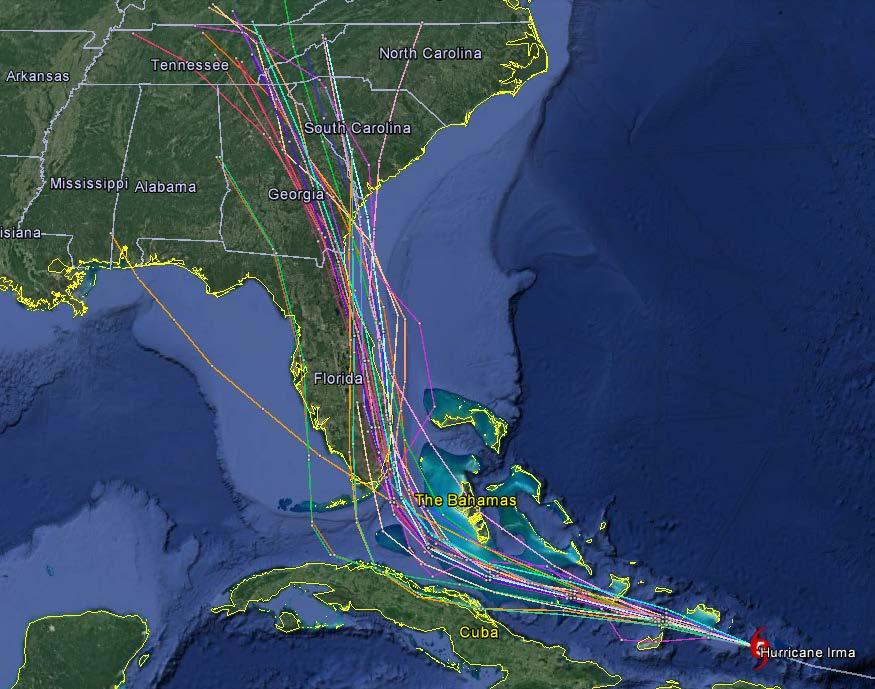 Current Spaghetti Model Output Data Source: NHC Additional Information and Update Schedule Wind intensity forecasts and forecast track information can be