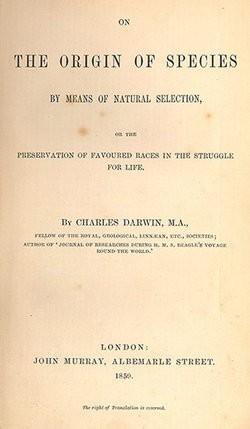 hypothesis! -Darwin published The Origin of Species the next year.