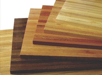 Available in 7 species, butcher block counter tops