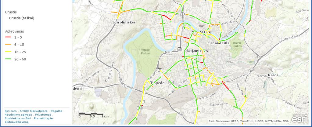 This kind of traffic volumes analysis helps traffic information centre workers to accept better decisions because they can do Vilnius city traffic volumes analysis over time. 2.
