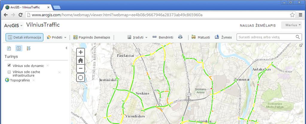Also traffic volumes map services could be integrated in public information portals with the help of ESRI technologies. 3.