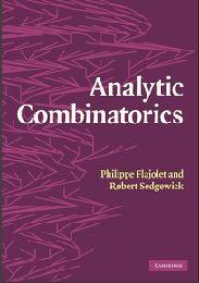 I. A Quick Review of Analytic Combinatorics in One Variable Principle: