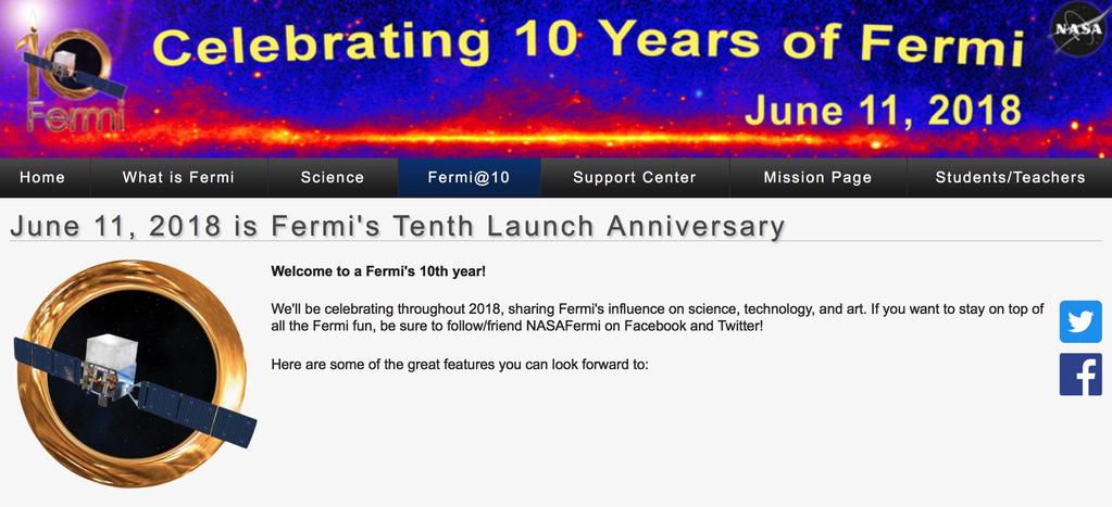 10 th Fermi Anniversary https://fermi.