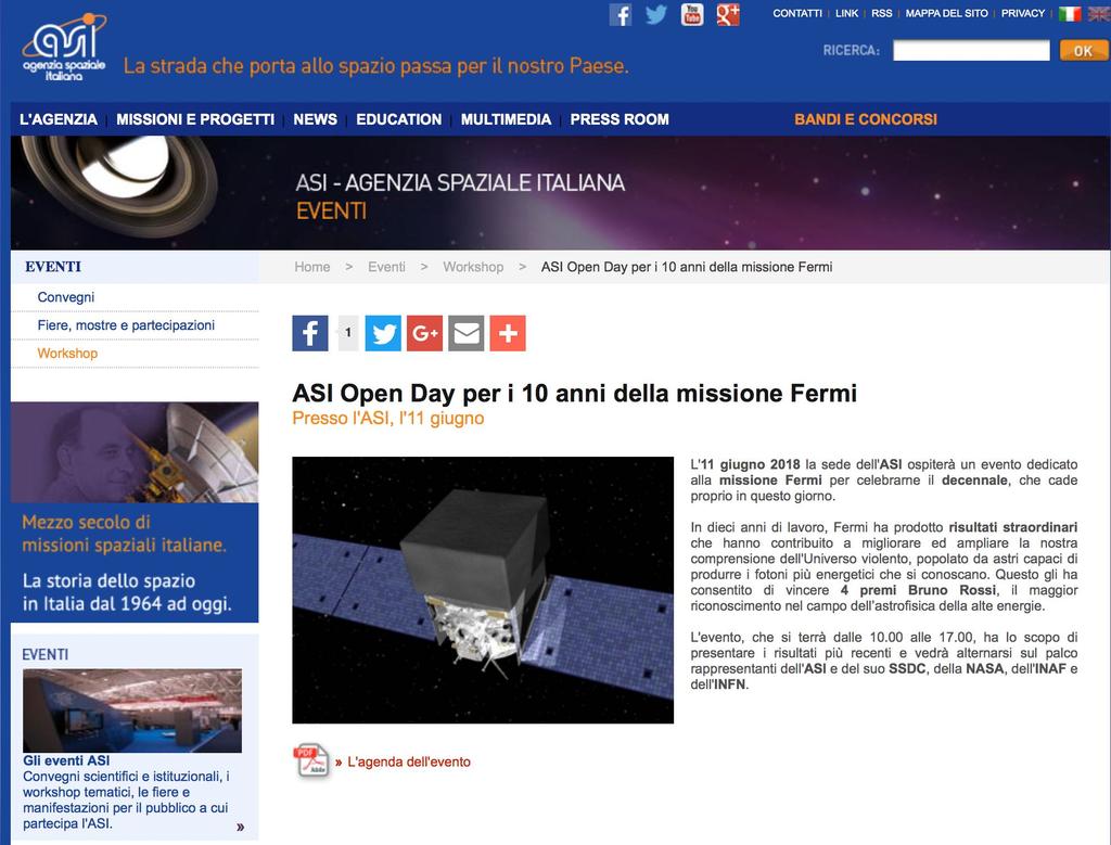 10 th Fermi Anniversary https://www.asi.