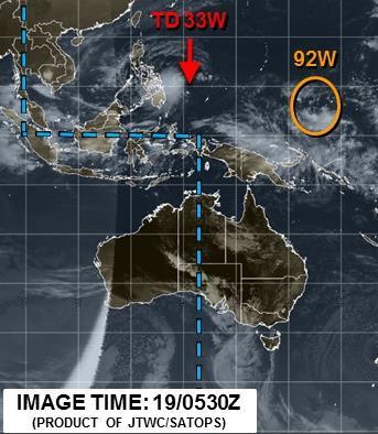Tropical Outlook Western Pacific Invest 92W (as of 1:30 a.m.