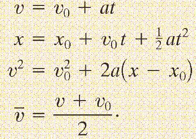2-5 Motion at Constant Acceleration We can also combine these equations so as to eliminate t: (2-10) We