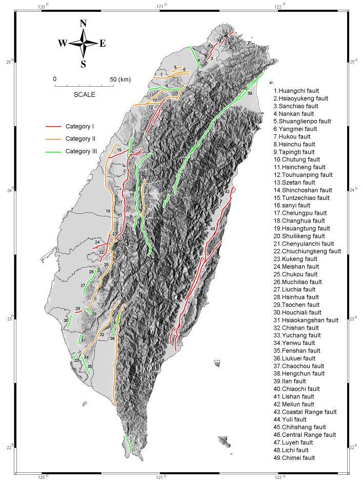 Active faults in Taiwan Source