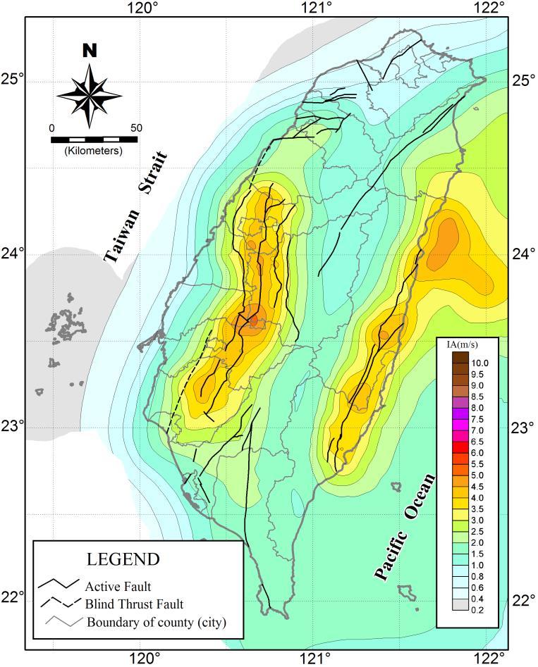 475 year Arias Intensity Map Arias Intensity Hazard Map Corrected Arias Intensity We used our seismic hazard model (Cheng et al.