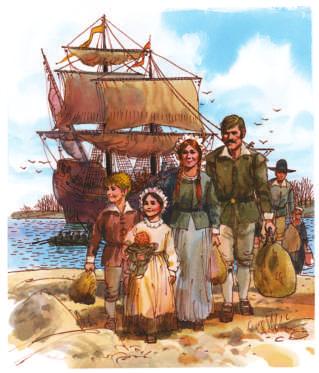 Chapter One Jacob and Sarah arrived in Virginia with their parents in the early spring of 1630. They came on a large ship with many other families. The new land would be their home.