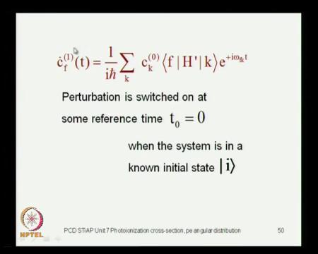 which belong to the unperturbed problem, so you can really go ahead and use perturbation theory and get this particular factor.