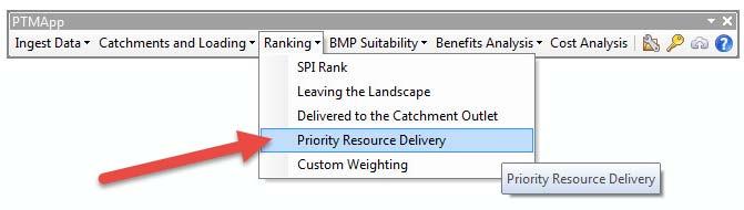 5.4 PRIORITY RESOURCE DELIVERY Description The Priority Resource Delivery tool assigns percentile rankings to catchments based on their contribution to overall loads