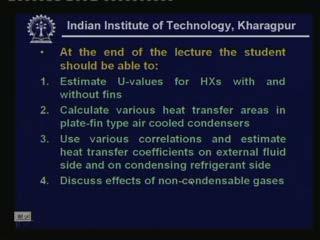 (Refer Slide Time: 00:01:12 min) At the end of the lecture you should be able to estimate overall heat transfer