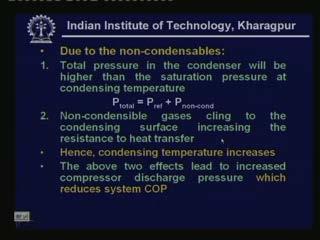 (Refer Slide Time: 00:51:33 min) And what is the effect, these non condensable gases which get collected in the condensers.