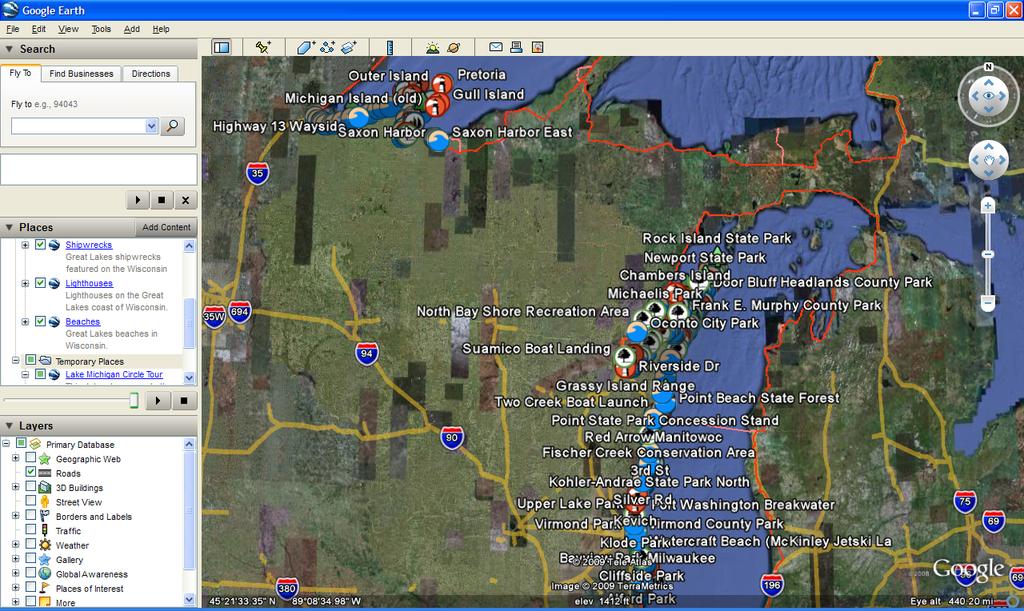 Wisconsin Coastal Guide Map Interfaces Virtual