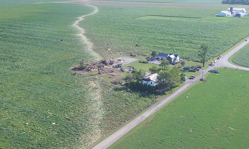 Pictured above is damage in the wake of an EF-3 tornado that struck the Woodborn area in rural Allen County east of Fort Wayne on the 24 th.