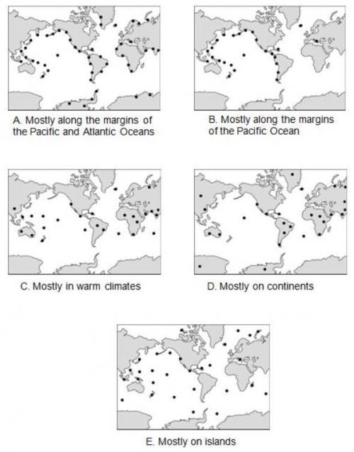8. The following maps show the position of the Earth s continents and oceans.