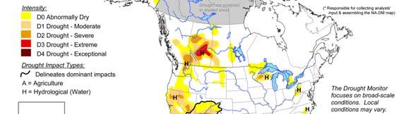 : NOAA, USDA, National Drought Mitigation Center Mexico: National Meteorological Service (SMN)