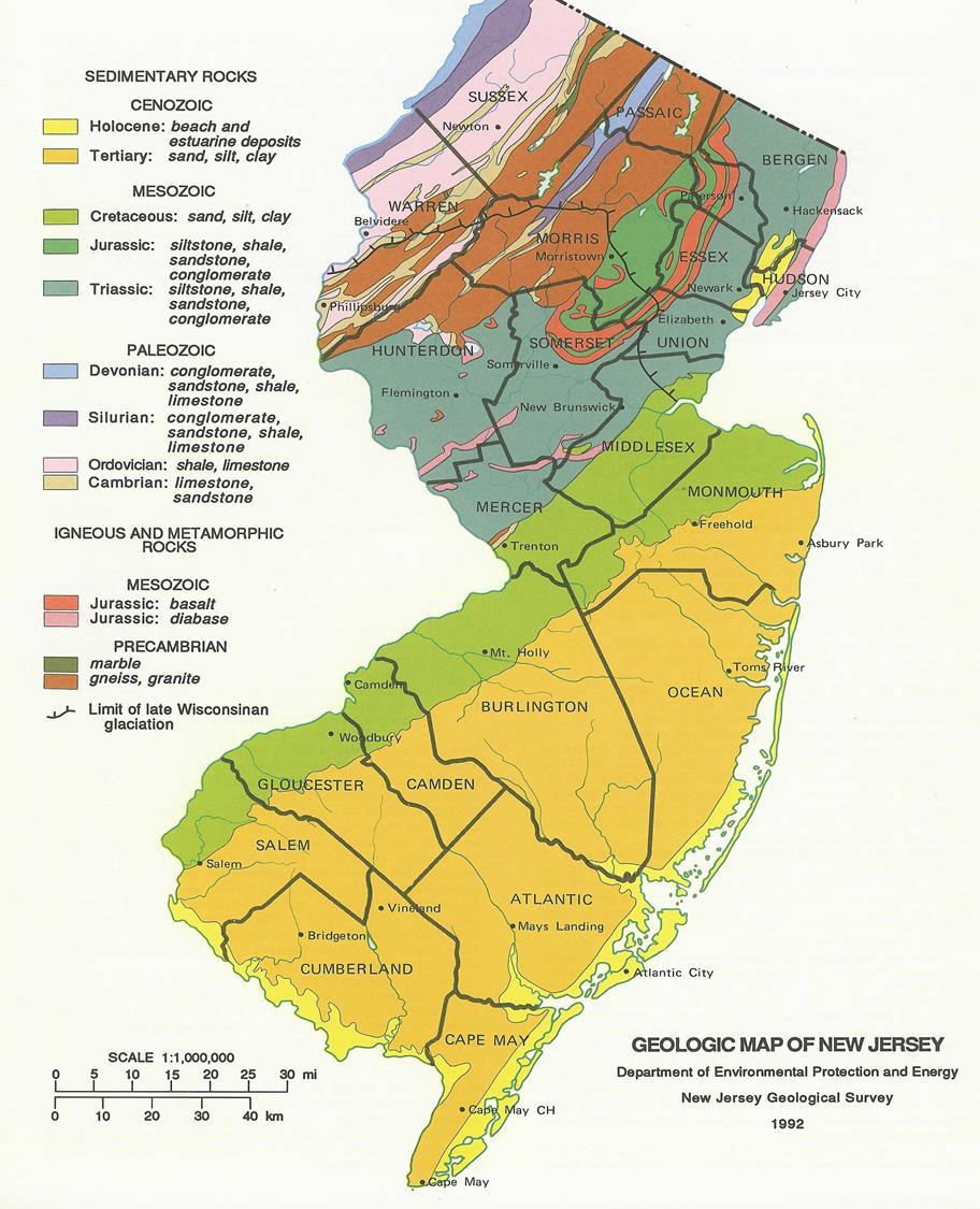 Geological Map of New Jersey