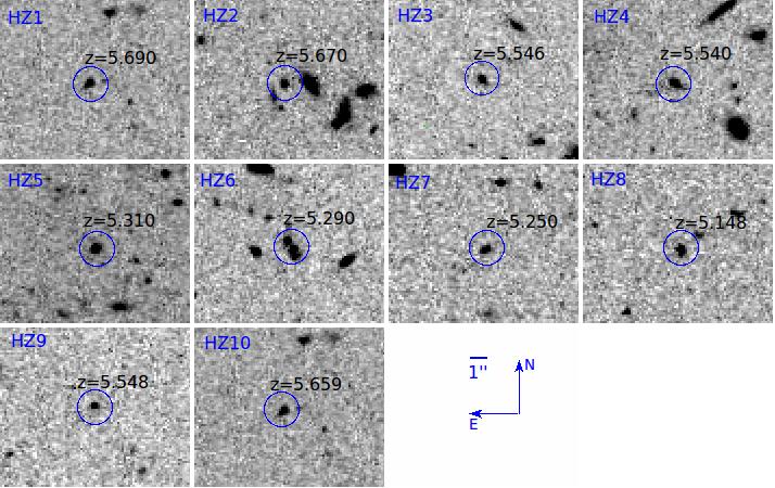 Figure 2: Images of the sources from the sample taken by the Hubble Space Telescope Wide Field Camera 3. Selected regions are 2.05 in radius.