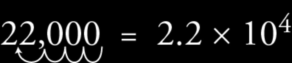 From Decimal Number to Scientific Notation (Examples) For example, when 22,000 is converted