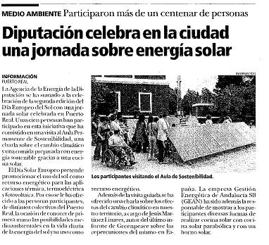 3. Press Coverage for the European Solar Days A very important part of our Solar Day