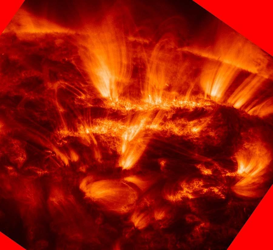 Coronal ultraviolet emission from multiple filamentary loops 1. Filamentary nature of loops is consequence of fine solar surface fields... 2. Transient localised heating with threshold... 3.