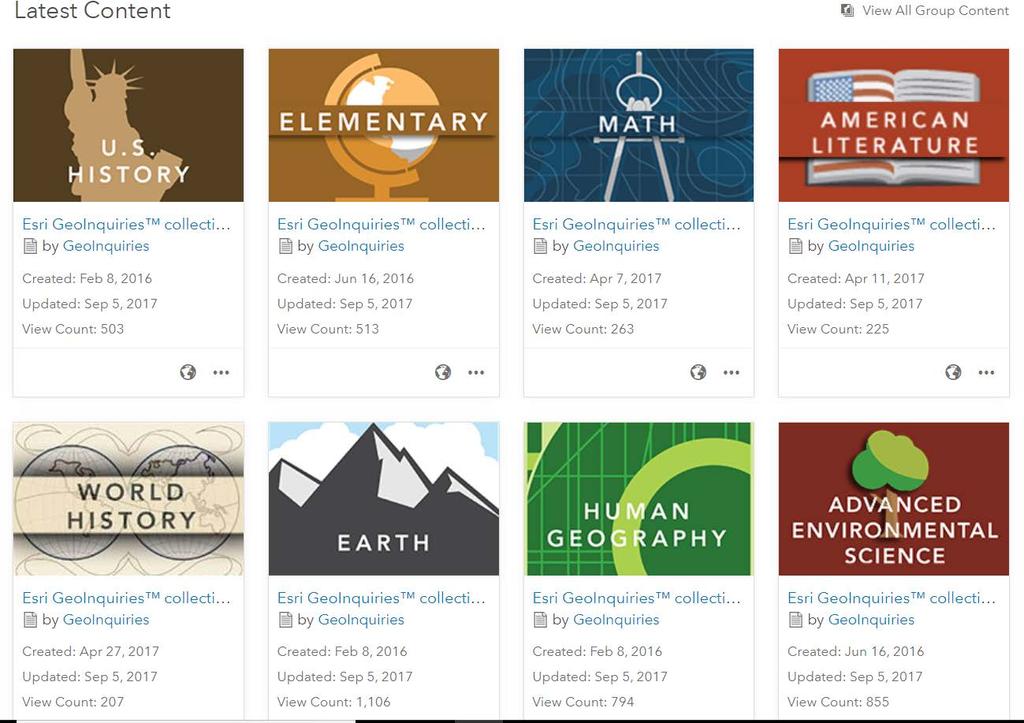 Used to integrate ArcGIS Online technology to support subject matter content teaching.