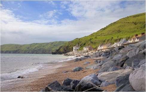 Q21. Study the photograph showing sea defences at Beesands in Devon.