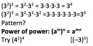 1. Review and understand the origins of various exponent laws and properties Using your understanding of exponents, write down an equivalent power for each product.