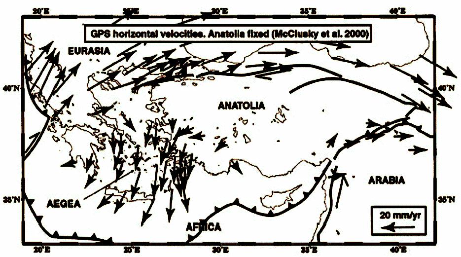 2000). Detailed information and different geodynamic mechanisms that apply on the Aegean - Anatolia area were presented by Doglioni et al. (2002).