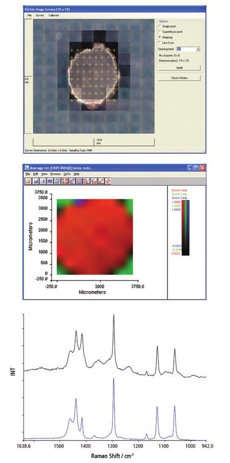 Raman Imaging The X, Y, Z stage increases the versatility of the RamanStation 400 as it allows one to do Raman imaging on biological gels. A visible image is acquired.