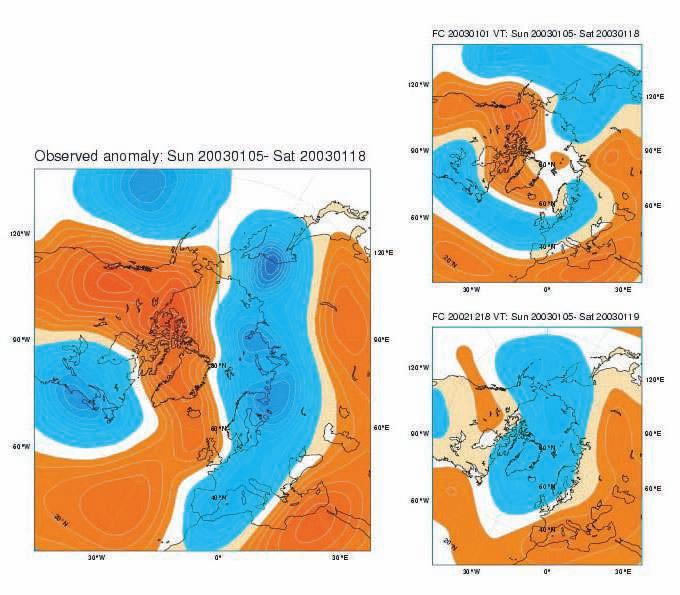 Z5 anomaly forecast starting on 1.1.23 Figure 59: Anomaly of 5 hpa geopotential height averaged from 5 to 18 January 23 and relative to the past 12 years climatology.