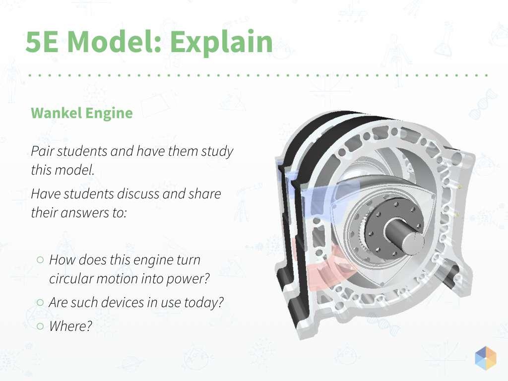 5E Mdel: Explain Wankel Engine Pair students and have them study this