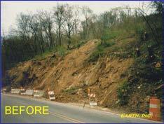 (small steps in slope) to prevent large landslides