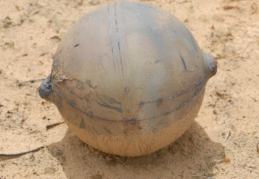 Metallic ball, part of rocket. http://news.blogs.cnn.