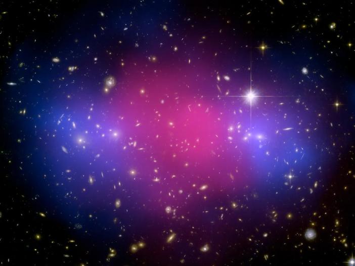 Bullet cluster: more evidence for dark matter two clusters that recently collided