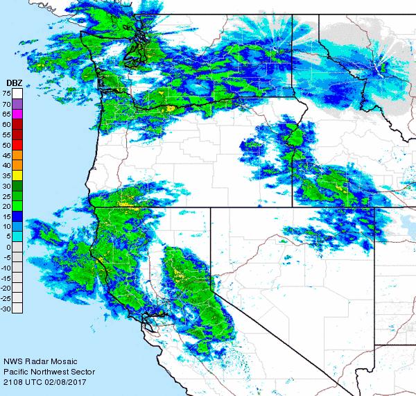 continue to persist over Northern CA, OR, and WA as the second AR made landfall this morning Another 5 8 inches are forecast for the