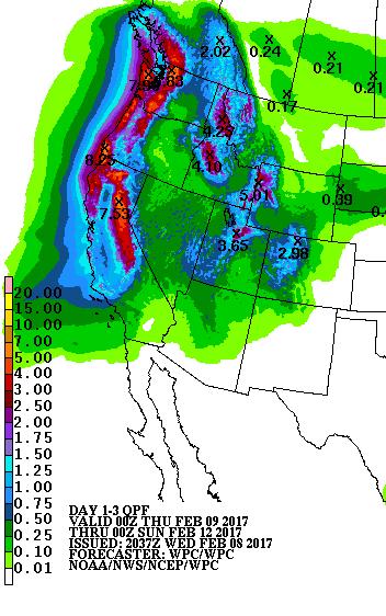 Over the next 3 days Lake Oroville and the Feather River Watershed could potentially receive another 3 9 inches For