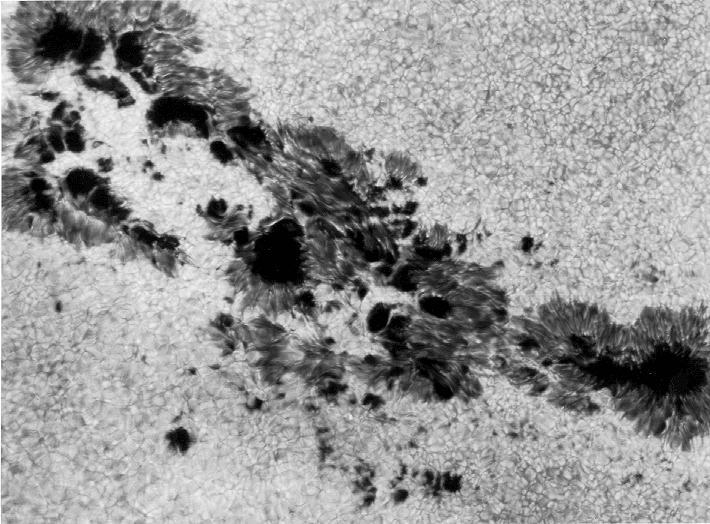 Sunspots Size typically about 10,000 km across At any time, the Sun may have