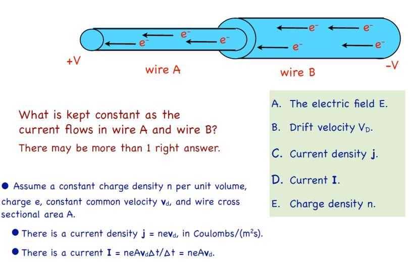 iclicker Two copper wires of different diameter are joined end-to-end,