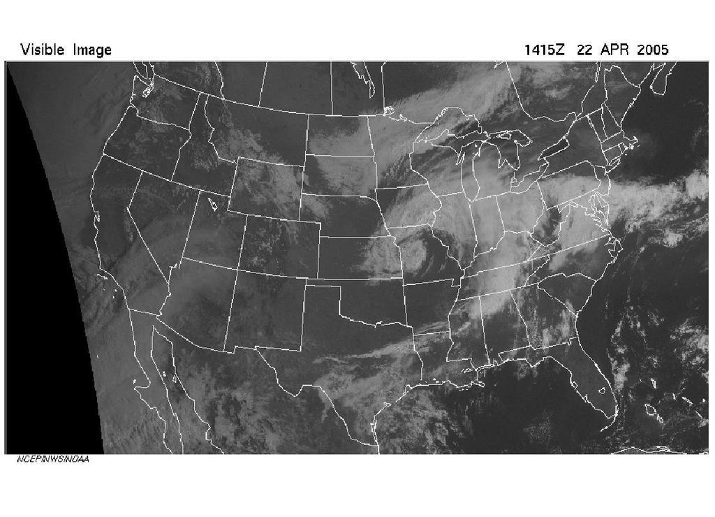 Weather Satellite Imagery Visible Black and white photograph of the planet Only available during