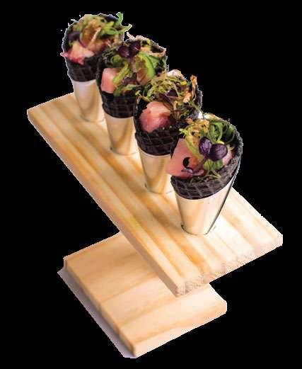 S TA R T E R S T U N A TA R TA R 2 9 0 Charcoal cones / avocado / wasabi mayo / seaweed / bonito / wasabi peas H O K K A I D O S C A L L O P S 3 8 0 Sea grape /