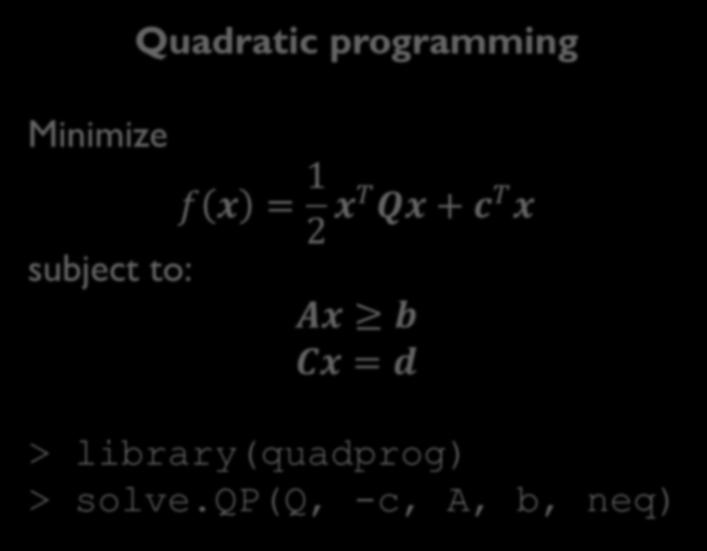 Solvng the SVM such that Mnmze mn w,b subject to: 1 2 w 2 + C ξ Quadratc programmng f fx x y= 1 1 ξ 0 ξ2 xt