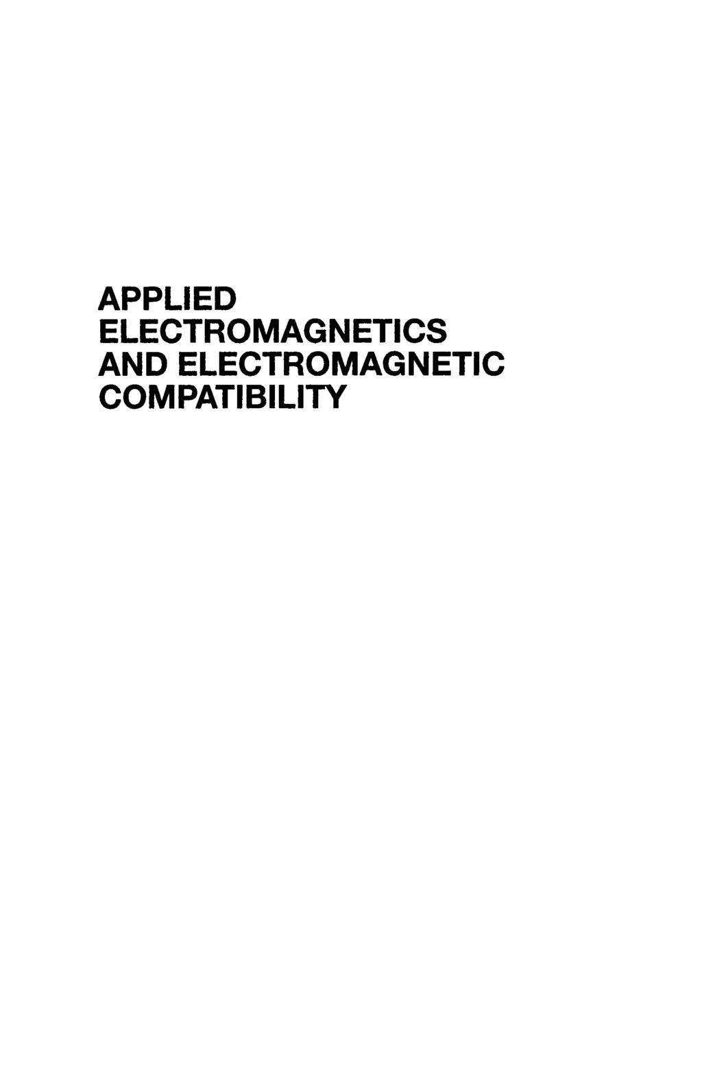 APPLIED ELECTROMAGNETICS AND