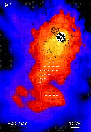 S140 - IRS1 Outflow lobe position and radio emission not to scale NIR speckle image