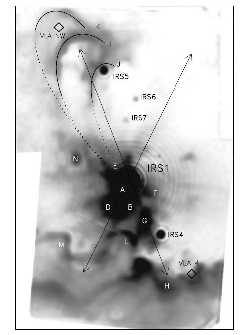 S140 - IRS1 Bow shocks jet interpretation of radio (Weigelt et al.