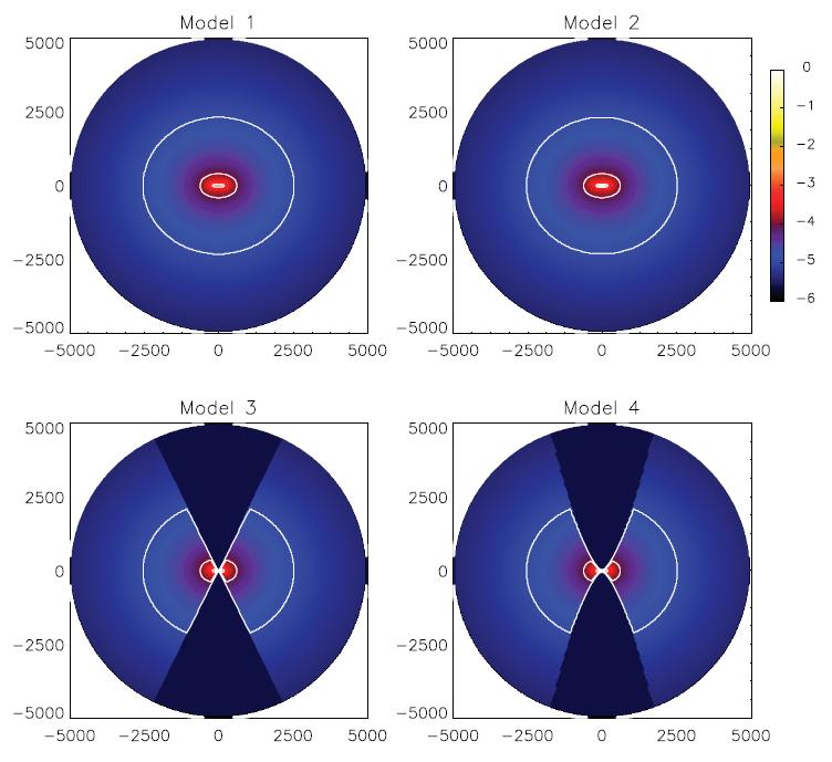 Modelling Compare observations and modelled region Whitney - 2D Axisymmetric Radiative Transfer model Standard flared